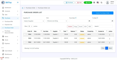 BillTop Purchase Management